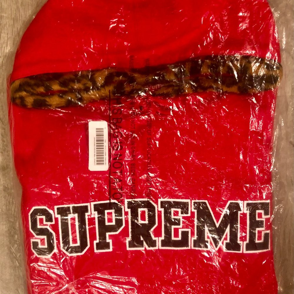 Supreme Leopard Trim Hooded Sweatshirt